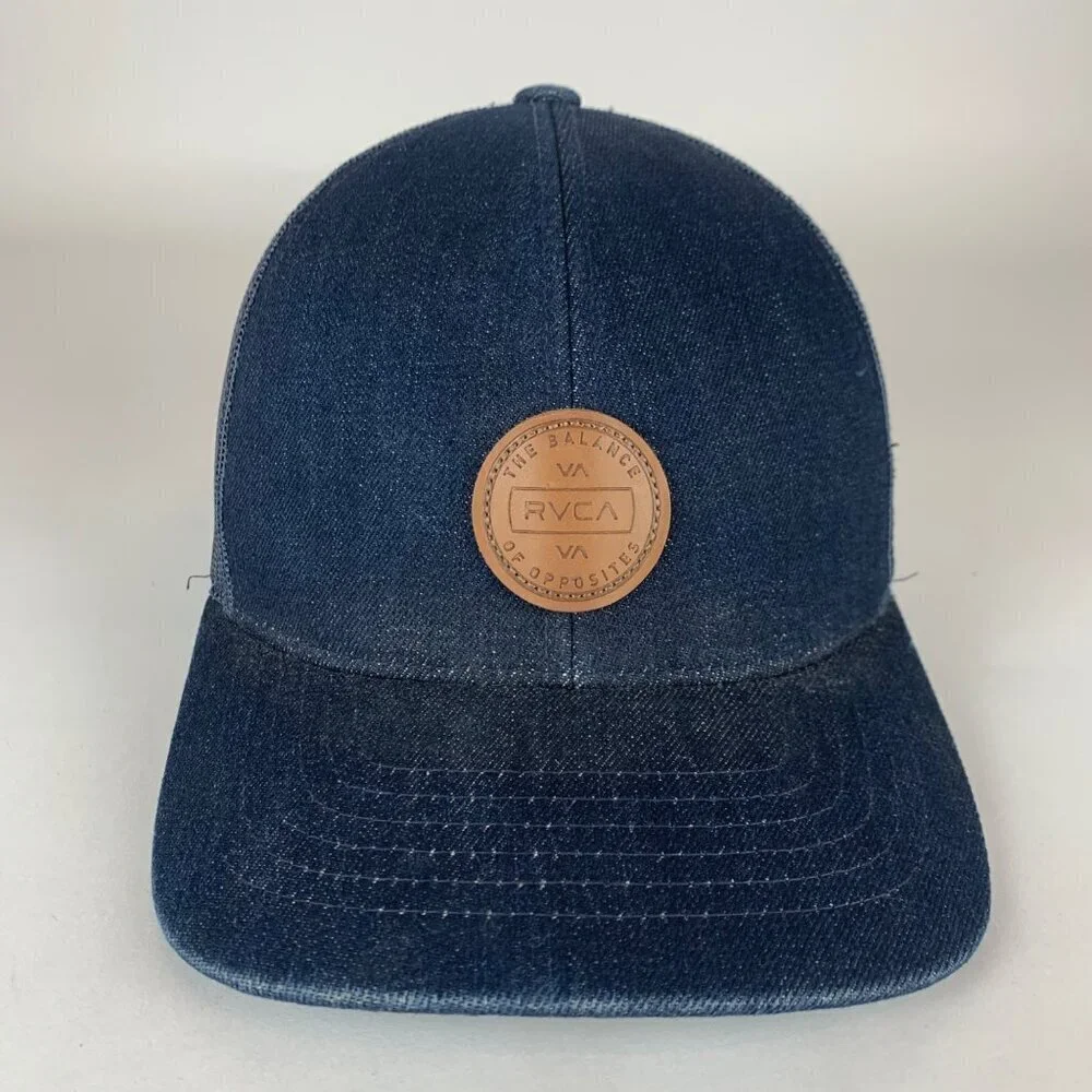 RVCA Navy Blue Denim Snapback Trucker Hat